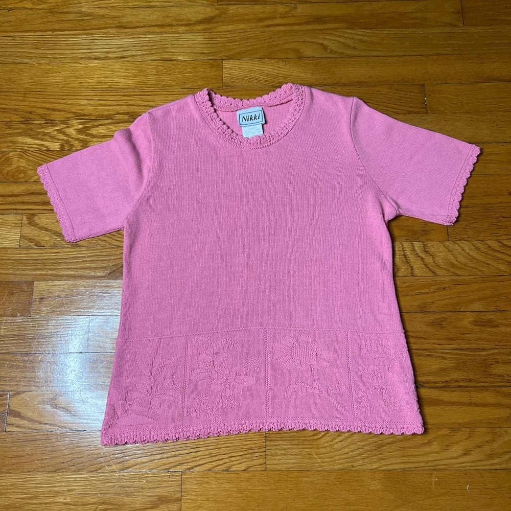 Nikki women’s pink knit made in USA top